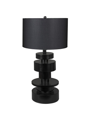 Noir Wilton Black Table Lamp With Shade