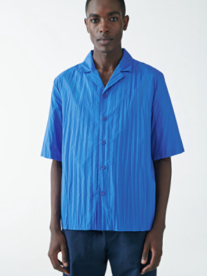 Recycled Polyester Plisse Short Sleeve Shirt