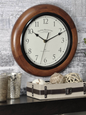 11.5" Walnut Round Wall Clock Walnut - Firstime & Co.