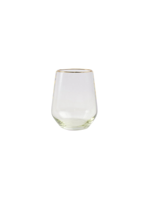 Vietri Rainbow Green Stemless Wine Glass