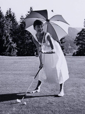 Four Hands Golfing Hepburn Photo - Black And White