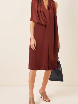 Elle Draped Silk-satin Midi Dress