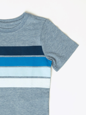 Boys Four Stripe Graphic Tee Little