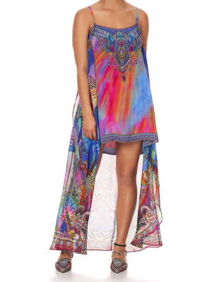 Mini Dress With Long Overlay Psychedelica