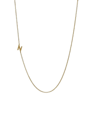 "n" Offset Initial Necklace