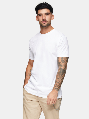 White Organic Cotton Longline T-shirt