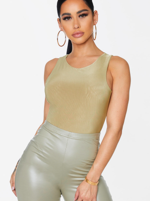 Shape Olive Sleeveless Slinky Bodysuit