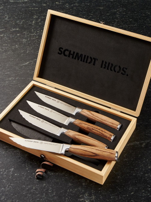 Schmidt Brothers ® Zebra Wood Steak Knives Set Of Four