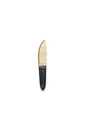 Large Brass And Walnut Cheese Knife
