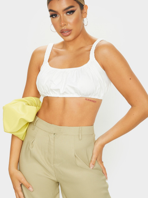 White Woven Ruched Bralet