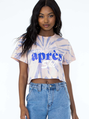 Apres Pink Tie-dye Cropped Tee