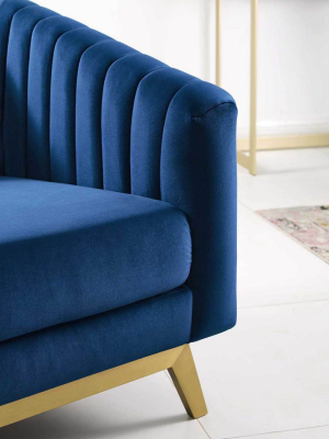 Vanessa Velvet Armchair Navy