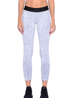 Knockout Jacquard Cropped Leggings - White Galaxy Print