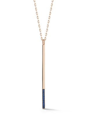 Grant 18k Rose Gold And Blue Sapphire Bar Charm