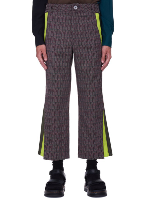 Hurst Slim Flare Trousers (n3-pt-01-tribal-weave-wasabi-g)