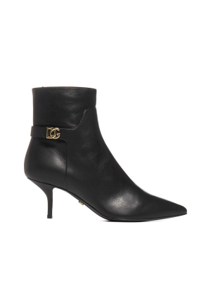 Dolce & Gabbana Monogram Logo Ankle Boots