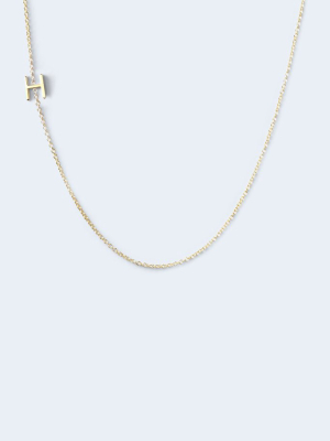 "h" Alphabet Letter Necklace In Yellow Gold