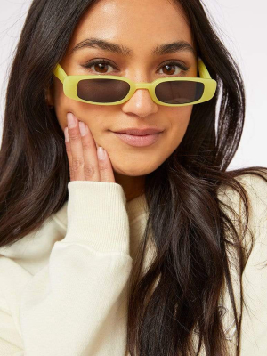Lime Short Rectangular Sunglasses
