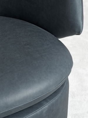 Crescent Vegan Leather Swivel Chair