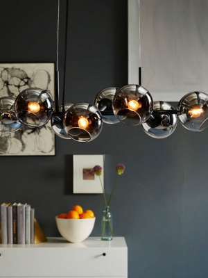 Staggered Glass 8-light Chandelier - Metallic Ombre