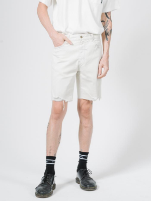 Destroyed Bones Denim Short - Vintage Bone