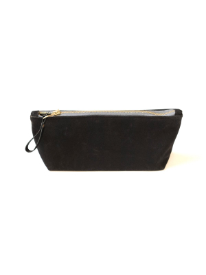 Waxed Canvas Zip Bag - Black