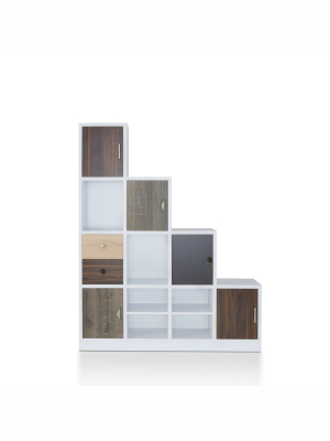 61.5" Hirsch Contemporary Bookcase White - Iohomes