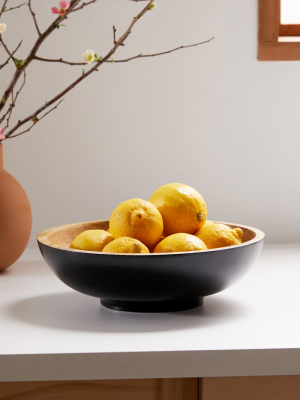 Painted Mango Wood Serving Bowl