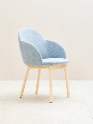 Iola Armchair: Wood Base