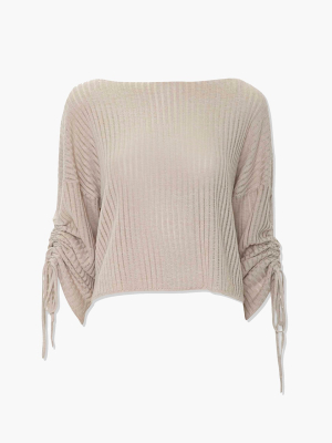 Shadow-striped Drawstring Sweater