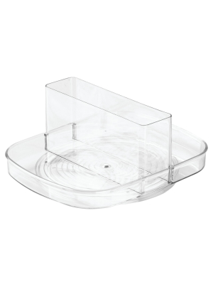 Interdesign Linus Plastic Spinning Napkin And Amp Condiment Holder Clear