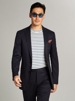 Sutton Stretch Tropical Wool Suit Jacket In Navy
