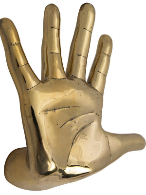 Noir Hand On The Wall Brass Sculpture