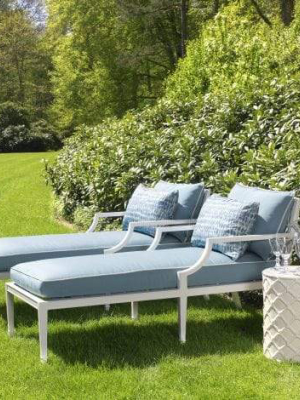 Eichholtz Bella Vista Outdoor Chaise - White & Blue