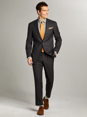 Sutton Stretch Tropical Wool Suit In Dark Charcoal