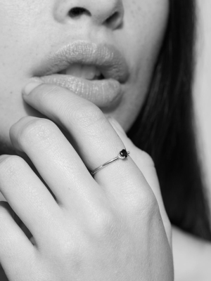 Micro Heart Jewel Ring | Sterling Silver