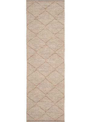 Montauk Lattice Beige Runner Rug