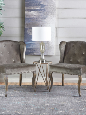 Set Of 2 Niclas New Velvet Accent Chair Gray - Christopher Knight Home