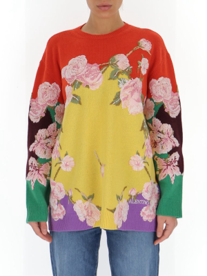 Valentino Flower Intarsia Knit Jumper