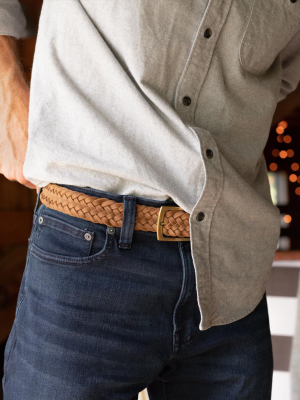 Men's Teyo Woven Belt - Tobacco