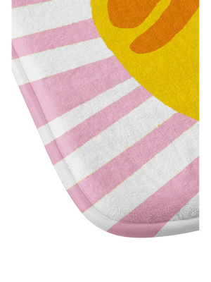 Sunshine Canteen Vibes Memory Foam Bath Mat Pink - Deny Designs