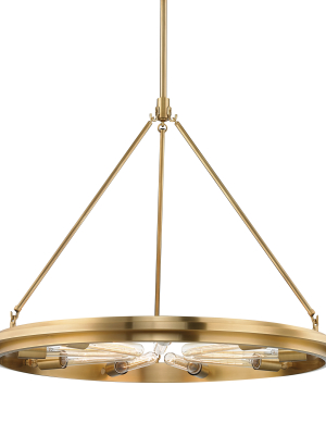 Aged Brass Chambers Chandelier