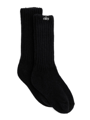 Women's Cashmere Jet Set Sock - Black