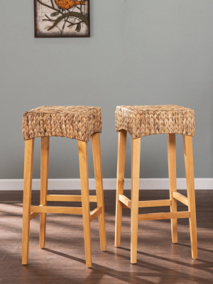 Set Of 2 Palzeta Counter Height Barstools Natural - Aiden Lane