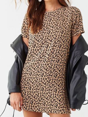 Leopard Print T-shirt Dress