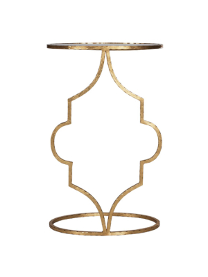 Hammered Gold Leaf Oval Cigar Table