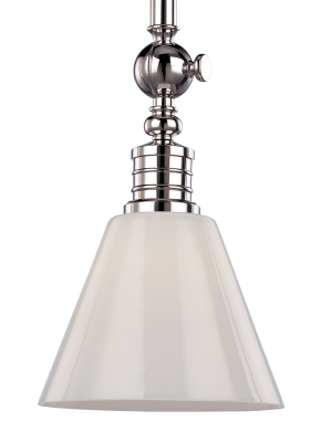 Hudson Valley Lighting Darien Pendant - Polished Nickel & Opal Glossy