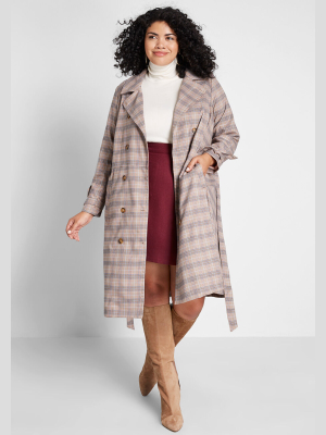 Classic Imagination Plaid Trench