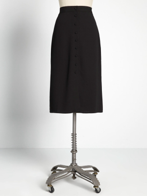 Buttoned Up In Style Midi Skirt