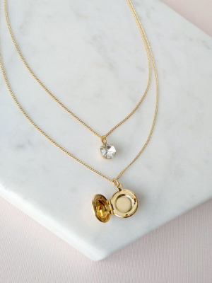 Annie Double Layers Locket Necklace (sd1455)